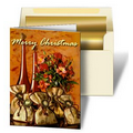 3D Lenticular Greeting Christmas Card w/ Custom Design Red Wine Bottles